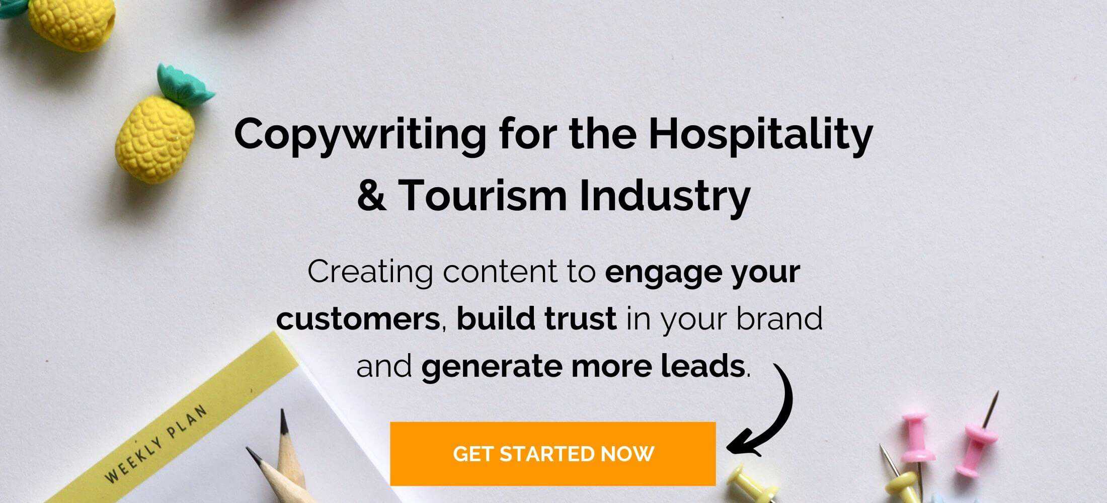 Hospitality Copywriting Home Page Banner