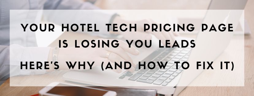 Hotel tech pricing page mistakes - Blog banner